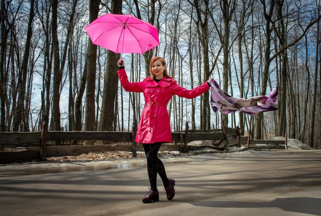 woman wearing a pink outfit