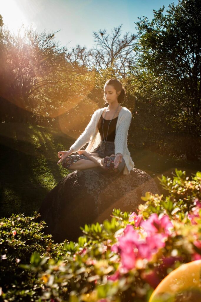 girl doing a morning meditation