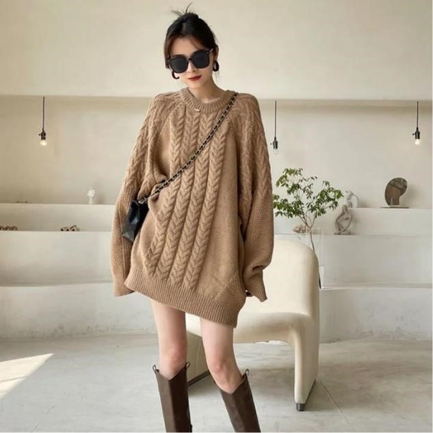 wearing a oversized sweater