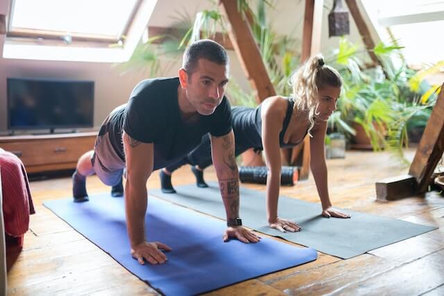 couple doing pushups